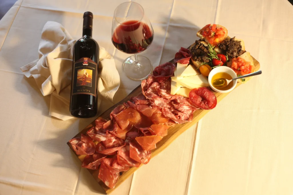 Dish and wine at Ristorante San Gallo in Florence