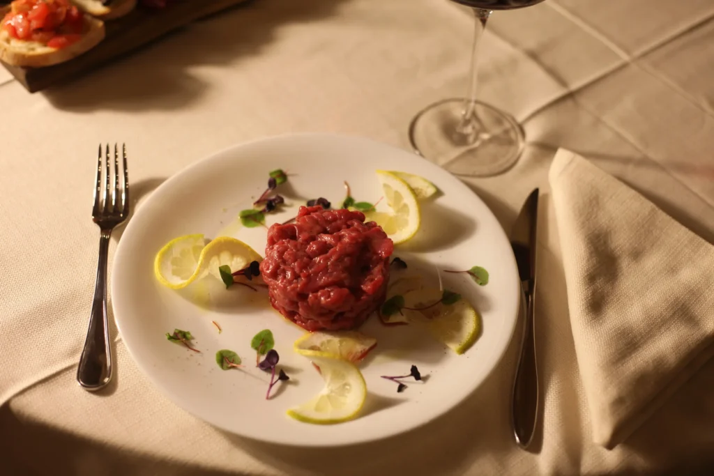 Dish and wine at Ristorante San Gallo in Florence
